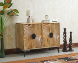 Greece Premium Look Wooden Sideboard Cabinet 2 Doors Furniselan Natural Finish