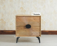 Greece Wooden Two Drawer Bedside Table Nightstand Furniselan Natural Finish