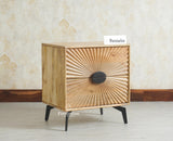 Greece Wooden Two Drawer Bedside Table Nightstand Furniselan Natural Finish