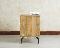 Greece Wooden Two Drawer Bedside Table Nightstand Furniselan Natural Finish