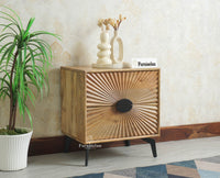 Greece Wooden Two Drawer Bedside Table Nightstand Furniselan Natural Finish