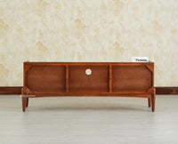 Wellington Solid Wood TV Cabinet Two Door and One Drawer- Brown Finish