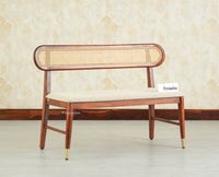 Boston Wooden Backrest Bench Three Seater Brown Finish