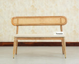 Boston Wooden Backrest Bench Three Seater Natural Finish