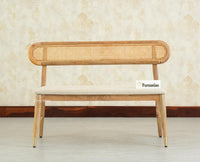 Boston Wooden Backrest Bench Three Seater Natural Finish