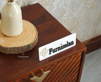 Victoria Wooden Three Drawer Bedside Table Nightstand Furniselan Brown Finish