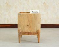 Wellington Solid Wood Bedside Table Two Drawer - Bedside Table - Furniselan -Natural Finish