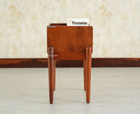 Wellington Solid Wood Two Drawer Side Table - Furniselan-Brown Finish