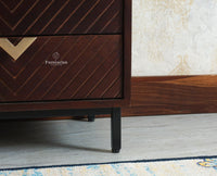 Victoria Wooden Three Drawer Bedside Table Nightstand Furniselan Grey Finish