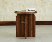 Columbia Wooden Round Side Table Corner Table Teak Finish