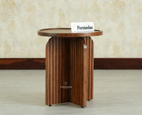 Columbia Wooden Round Side Table Corner Table Teak Finish