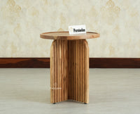 Columbia Wooden Round Side Table Corner Table Natural Finish