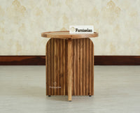 Columbia Wooden Round Side Table Corner Table Natural Finish