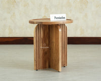 Columbia Wooden Round Side Table Corner Table Natural Finish