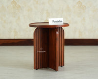 Columbia Wooden Round Side Table Corner Table Brown Finish