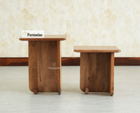 Boston Luma Wooden Multipurpose Side Table Set of Two Natural Oak Finish