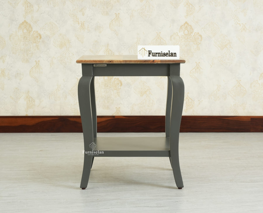 Alexandria Solid Wood End Table - Furniselan Slate Grey