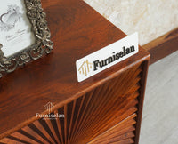 Greece Wooden Two Drawer Bedside Table Nightstand Furniselan Brown Finish