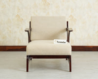 Switzerland Sheesham Wood One Seater Sofa Grey Finish