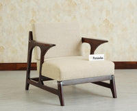 Switzerland Sheesham Wood One Seater Sofa Grey Finish