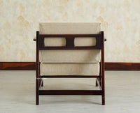 Switzerland Sheesham Wood One Seater Sofa Grey Finish