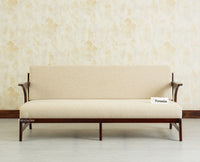 Switzerland Sheesham Wood Three Seater Sofa Grey Finish
