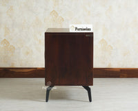 Greece Wooden Two Drawer Bedside Table Nightstand Furniselan Grey Finish