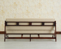 Switzerland Sheesham Wood Three Seater Sofa Grey Finish