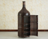 Florence Decanter Style Sheesham Wood Bar Cabinet with Glass Holder Furniselan grey Finish