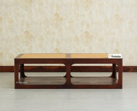 Boston Wooden Riviera Cane Coffee Table Grey Finish