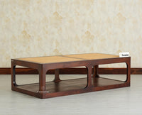 Boston Wooden Riviera Cane Coffee Table Grey Finish