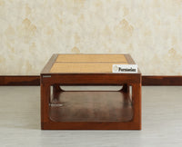 Boston Wooden Riviera Cane Coffee Table Brown Finish