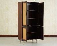Boston Solid Mango Wood 4 Door Crockery Cabinet | Modern Kitchen Storage Unit Furniselan Grey Finish
