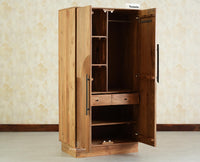 Edinburgh Wooden Two Door Wardrobe Almirah Cabinet Natural Oak Finish