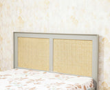 Boston Solid Wood Rattan Cane Queen Size Bed - Queen Size Bed - Furniselan Cool-Grey