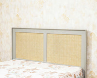 Boston Solid Wood Rattan Cane Queen Size Bed - Queen Size Bed - Furniselan Cool-Grey