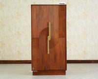 Edinburgh Wooden Two Door Wardrobe Almirah Cabinet - Brown Finish