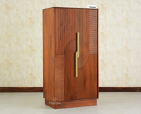 Edinburgh Wooden Two Door Wardrobe Almirah Cabinet - Brown Finish