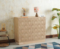 Mayur Wooden Sideboard Cabinet-Two Door Furniselan Stoneblast Oak