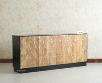Mayur Wooden Large Sideboard Cabinet-Four Door Furniselan Natural Finish
