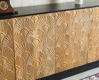 Mayur Wooden Large Sideboard Cabinet-Four Door Furniselan Natural Finish