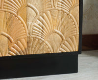 Mayur Wooden Large Sideboard Cabinet-Four Door Furniselan Natural Finish