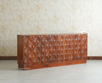 Mayur Wooden Large Sideboard Cabinet-Four Door Furniselan Brown Finish
