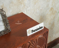 Mayur Wooden Sideboard Cabinet-Two Door Furniselan Brown Finish