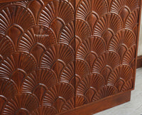 Mayur Wooden Sideboard Cabinet-Two Door Furniselan Brown Finish