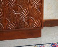 Mayur Wooden Sideboard Cabinet-Two Door Furniselan Brown Finish