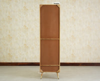 Boston Solid Wood Rattan Cane Single Door Wardrobe - Wardrobes & Cabinets - Furniselan-Natural Finish