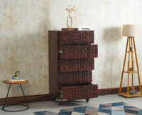 Wilson Solid Wood Five Drawer Chester Furniselan Grey Finish