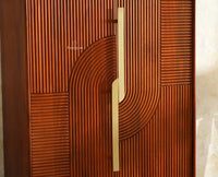 Edinburgh Wooden Two Door Wardrobe Almirah Cabinet - Brown Finish