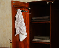 Edinburgh Wooden Two Door Wardrobe Almirah Cabinet - Brown Finish